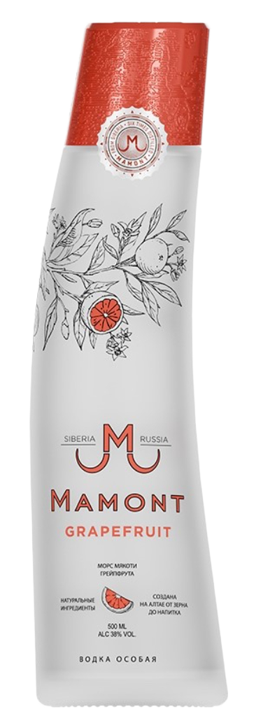 Водка особая МАМОНТ ГРЕЙПФРУТ 38,0% 0,5л