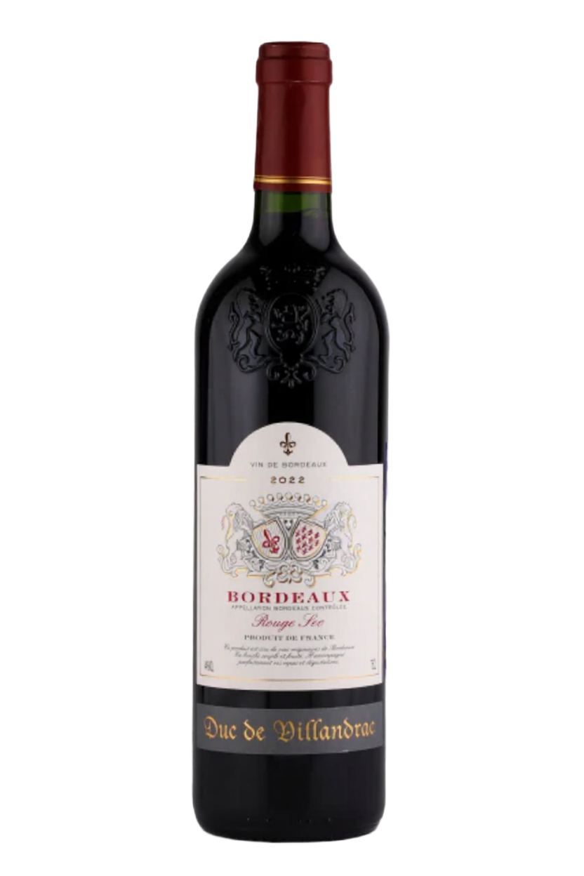Вино ДЮК ДЕ ВИЛЛАНДРАК. БОРДО 2022 14,0% красное сухое 0,75л