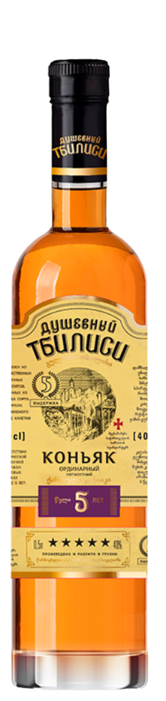 Коньяк ДУШЕВНЫЙ ТБИЛИСИ 5 лет 40,0% 0,5л