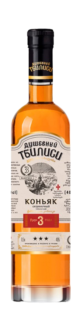 Коньяк ДУШЕВНЫЙ ТБИЛИСИ 3 года 40,0% 0,5л