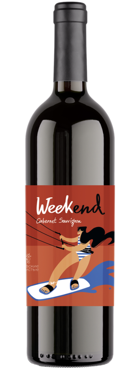 Вино УИКЕНД. КАБЕРНЕ СОВИНЬОН 2024 14,4% красное сухое 0,75л