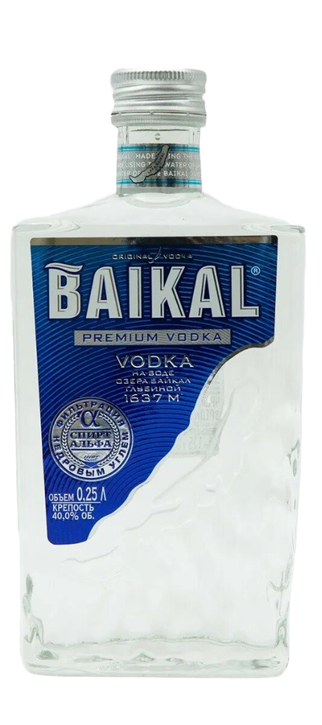 Водка БАЙКАЛ НА СПИРТЕ «АЛЬФА» 40% 0,25л